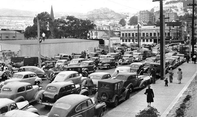 File:Cars parked near Farmers Market Duboce and Market Aug 2 1947 AAC-4804.jpg