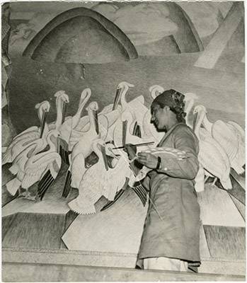 File:June 16 1934 Helen K. Forbes painting Fleishhacker Motherhouse mural MOR-0741.jpg