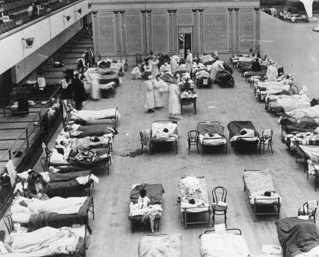 Oakland Civic Auditorium during flu pandemic 1918 Oakland Public Library.jpg