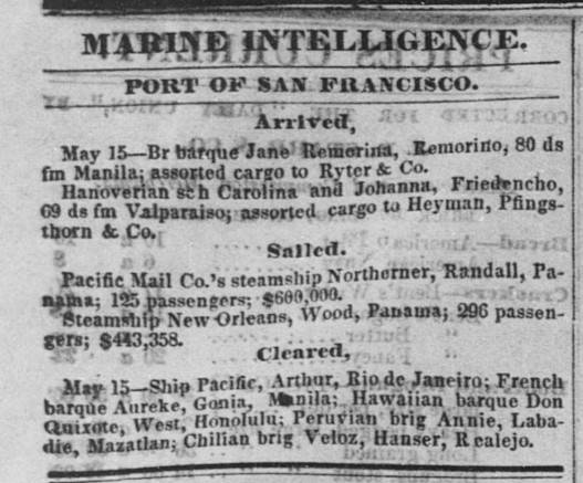 Sacramento Daily Union May 17, 1851 Vol. 1, No. 52 Annie.jpg