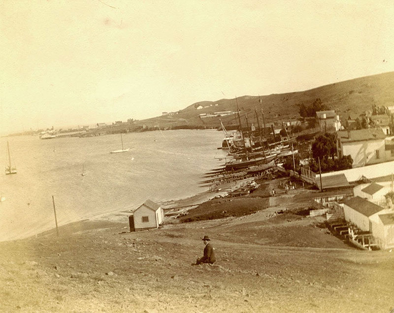 View-south-across-India-Basin,-early-1900s.-Wooden-shipbuilding-yards-on-the-shore-and-Hunters-Point-in-far-left-distance..jpg