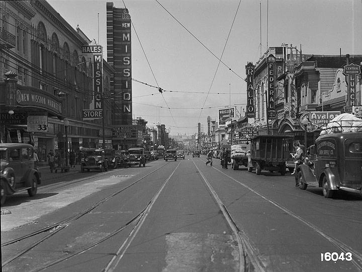 File:Streetcar-Track-Reconstruction-on-Mission-Between-21st-and-22nd-Streets-View-of-Finished-Track-Work July-27-1936 U16043.jpg