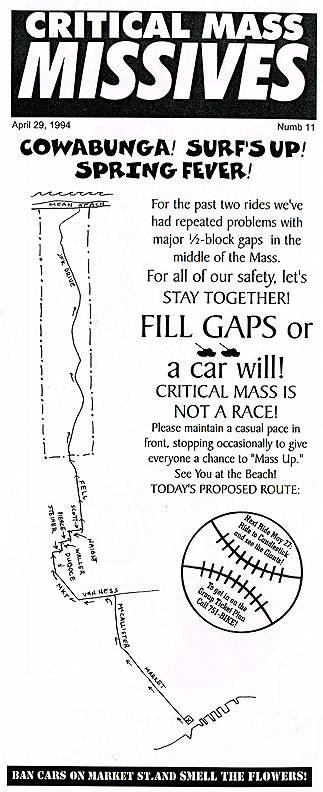 Critical Mass Missives #11, April 29, 1994, side two