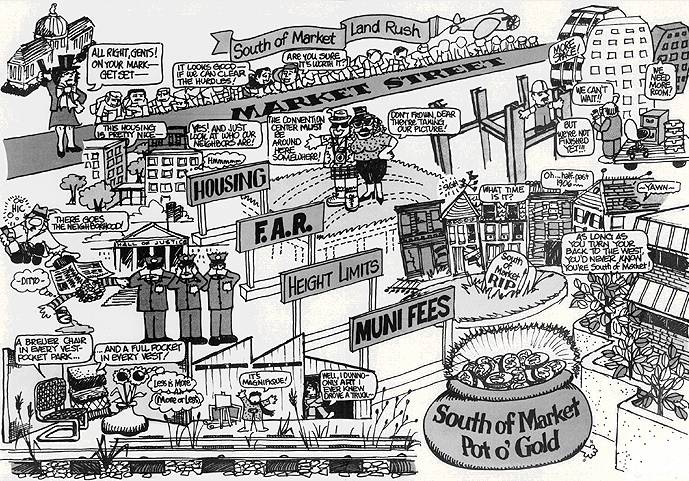 graphic imagery south san francisco. Image:Soma1$land-rush-1990s.jpg. SPUR Graphic: The South Of Market Land Rush 