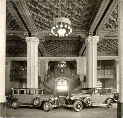 Interior of Don Lee automobile showroom at Van Ness Avenue and O'Farrell Street 1929 AAD-4656.jpg