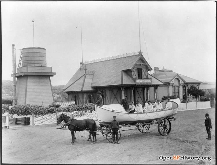 File:US Life Boat Station with crew and boat on horsedrawn wagon wnp4.1137.jpg