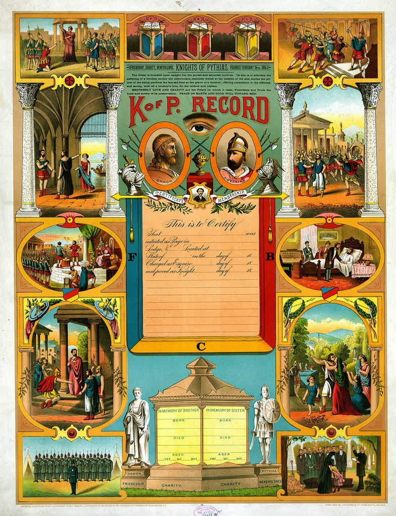 Knights of Pythias membership certificate 1890 sm.jpg