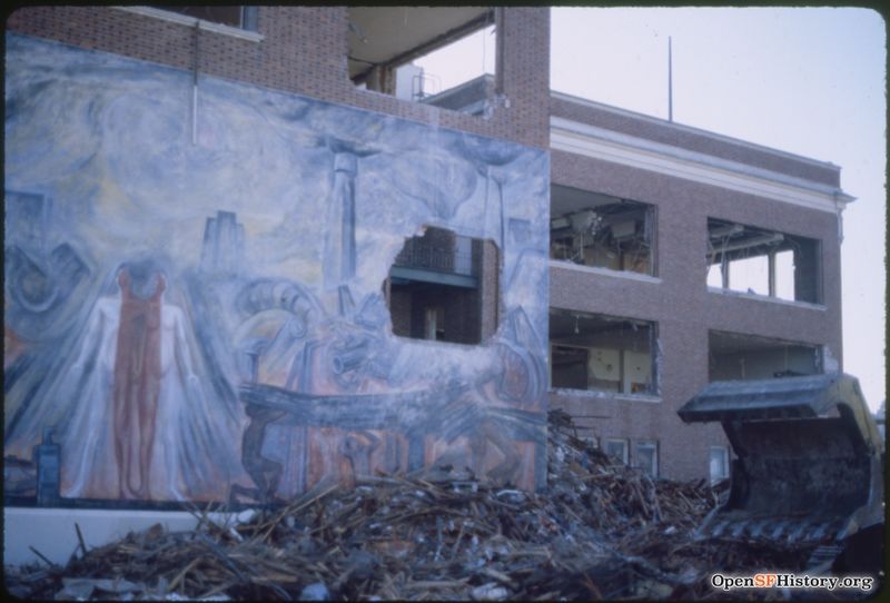 Cogswell College, 3000 Folsom St., During demolition, Cogswell College, Folsom and 26th St Oct 1984 wnp32.3392.jpg