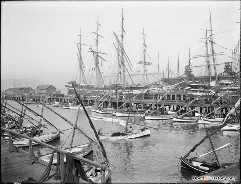 File:Probably the Union Street Wharf, building reads Office of Ethel Marion Old Fisherman's Wharf SF2-32 GGNRA-Wulzen GOGA 18480 July 13 1900 wnp71.10113.jpg