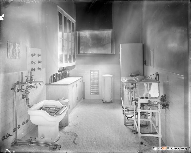 St lukes 1919 Room with basin and autoclave opensfhistory wnp30.0344.jpg