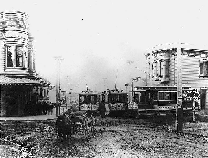 Streetcars-nos-5-13-18-all-to-Holy-Cross-Cemetery-and-Ferries-unknown-intersection-apx-1880s.jpg