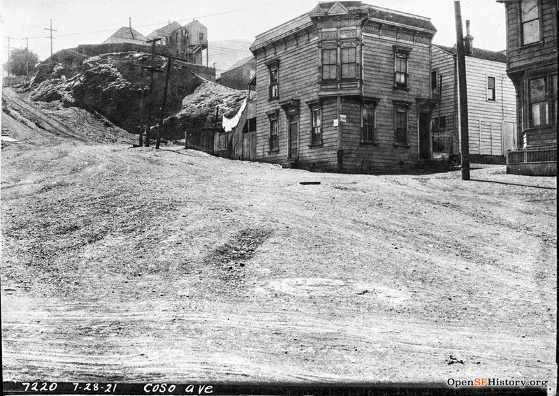 File:July 28 1921 Intersection of Coso, Lundys Lane, and Montezuma Street before paving dpwbook30 dpw7220 wnp36.02610.jpg