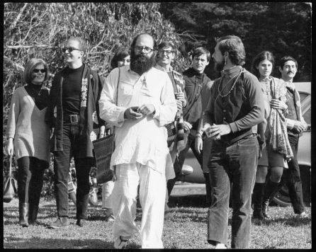 Allen Ginsberg and Gary Snyder, circumambulating Golden Gate Park, San Francisco, during the Human Be-In, January 14, 1967. c. Lisa Law. 0324 circumnambulation.jpg