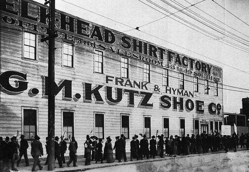 Kutz-Shoe-Factory-picket-line-c.-1915-CHS Chamber-of-Commerce-files.jpg