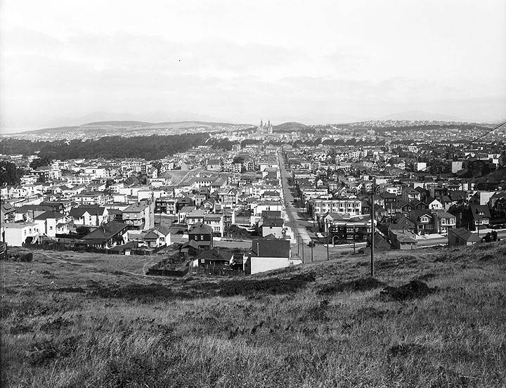 View-From-Tank-Hill-Park-near-Belgrave-Avenue-Towards-Panhandle-of-Golden-Gate-Park-and-Saint-Ignatius-Church-Image-Number-34 -Circa-1920-D6785 1.jpg