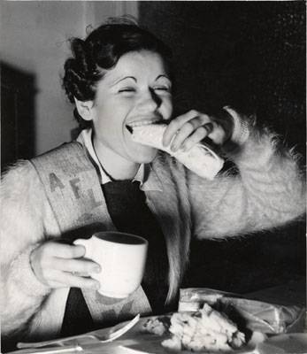 File:Aug 12 1937 Dolores Soper eating in a soup kitchen for striking 5 & 10 cent store workersAAD-5373.jpg