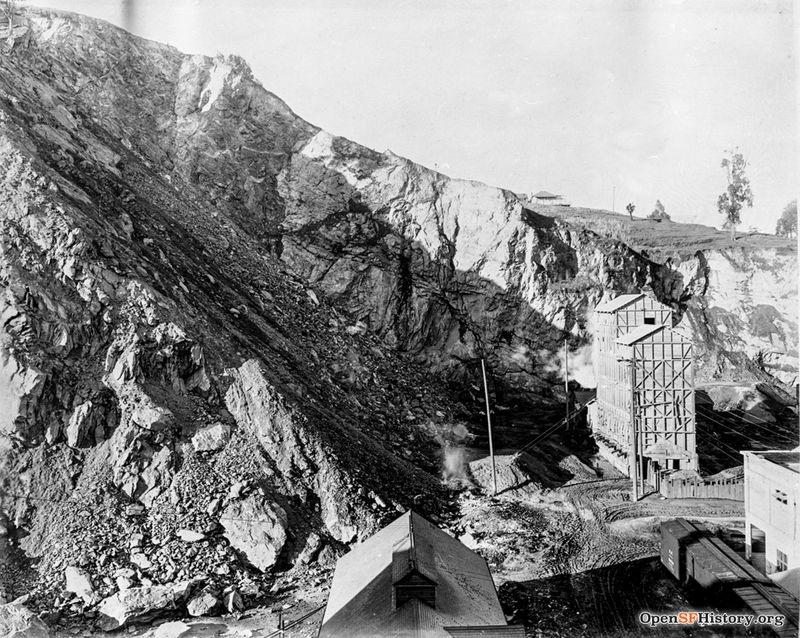 1915 Gray's Quarry, near Lombard and Montgomery (Lombard) dpwbook11 dpw2205 Northeast face of Telegraph Hill wnp36.00699.jpg