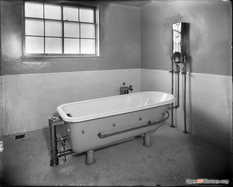 St Lukes c 1919 Washroom with bathtub opensfhistory wnp30.0340.jpg