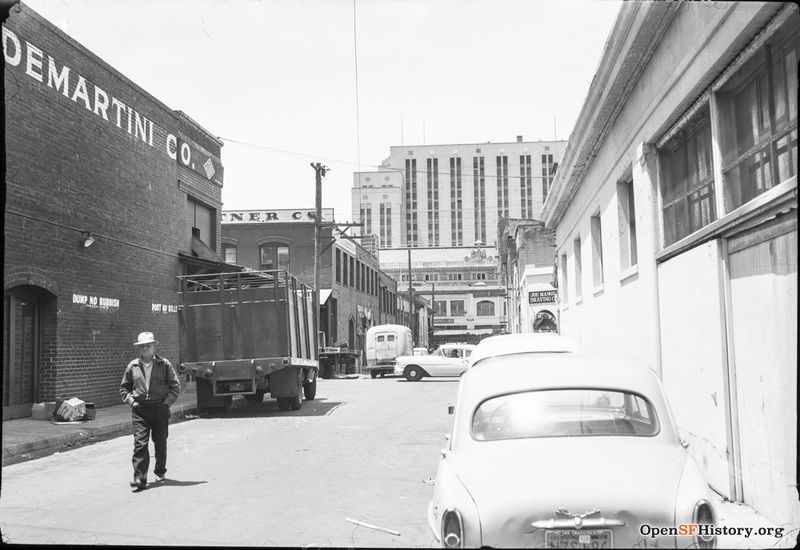 File:May 1959 View west on Oregon St. between Jackson and Washington. John Di Martini Co., Levy and Zentner Co., Appraisers Building in background. wnp28.1202.jpg
